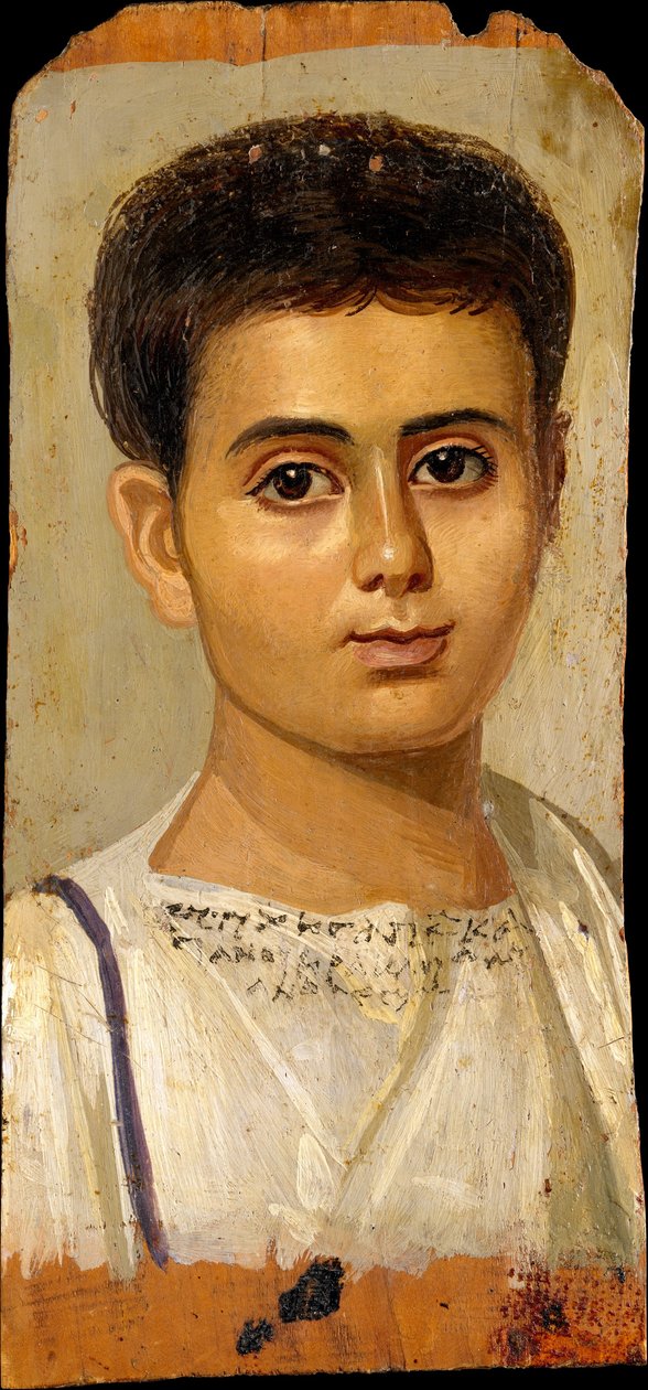 Retrato dos Rapazes Eutiques, 100-150 dC de Roman Period Egyptian