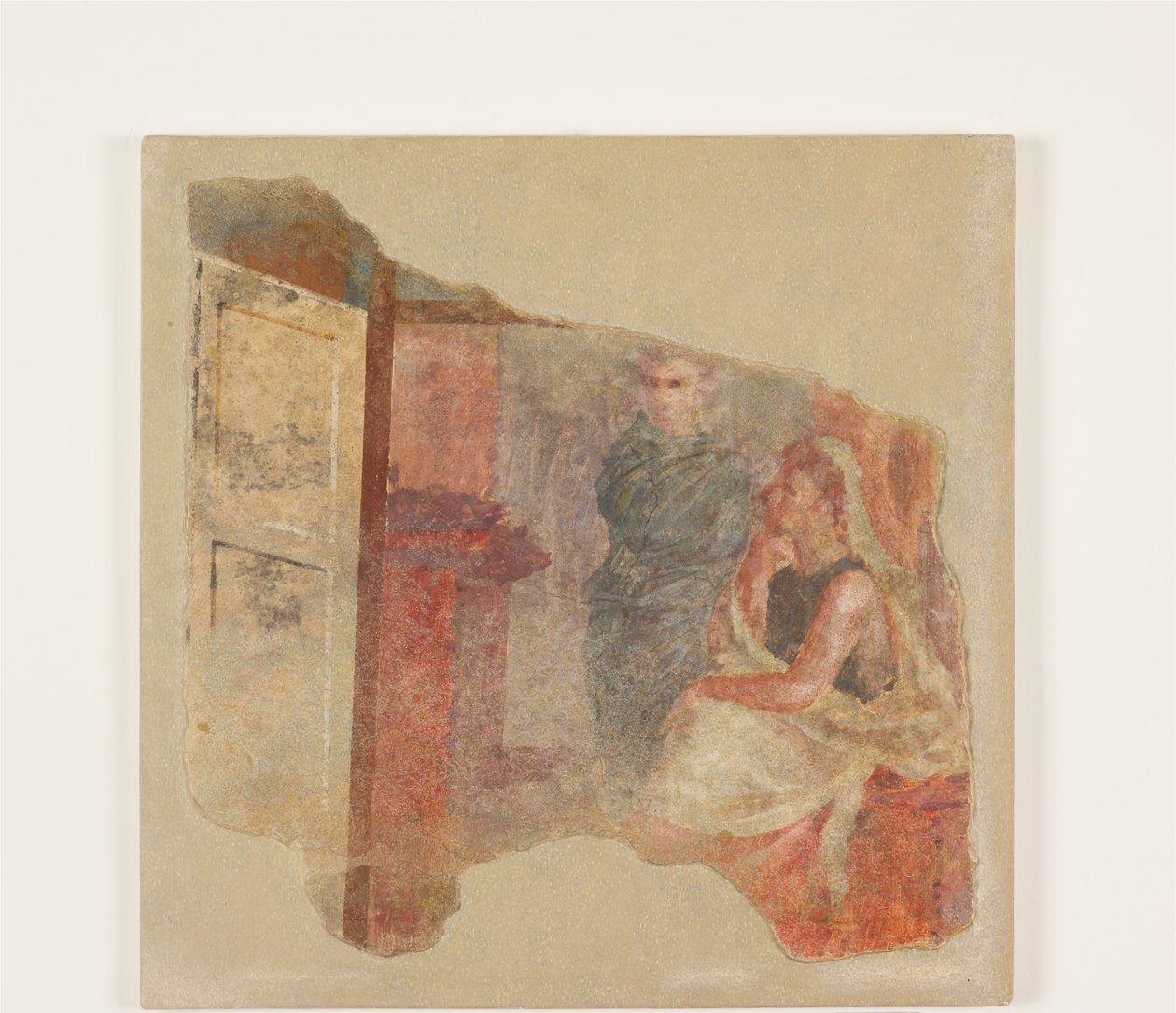 Fragmento de pintura de parede do perisytle da Villa em Boscoreale, c.50–40 aC de Roman Republican Period