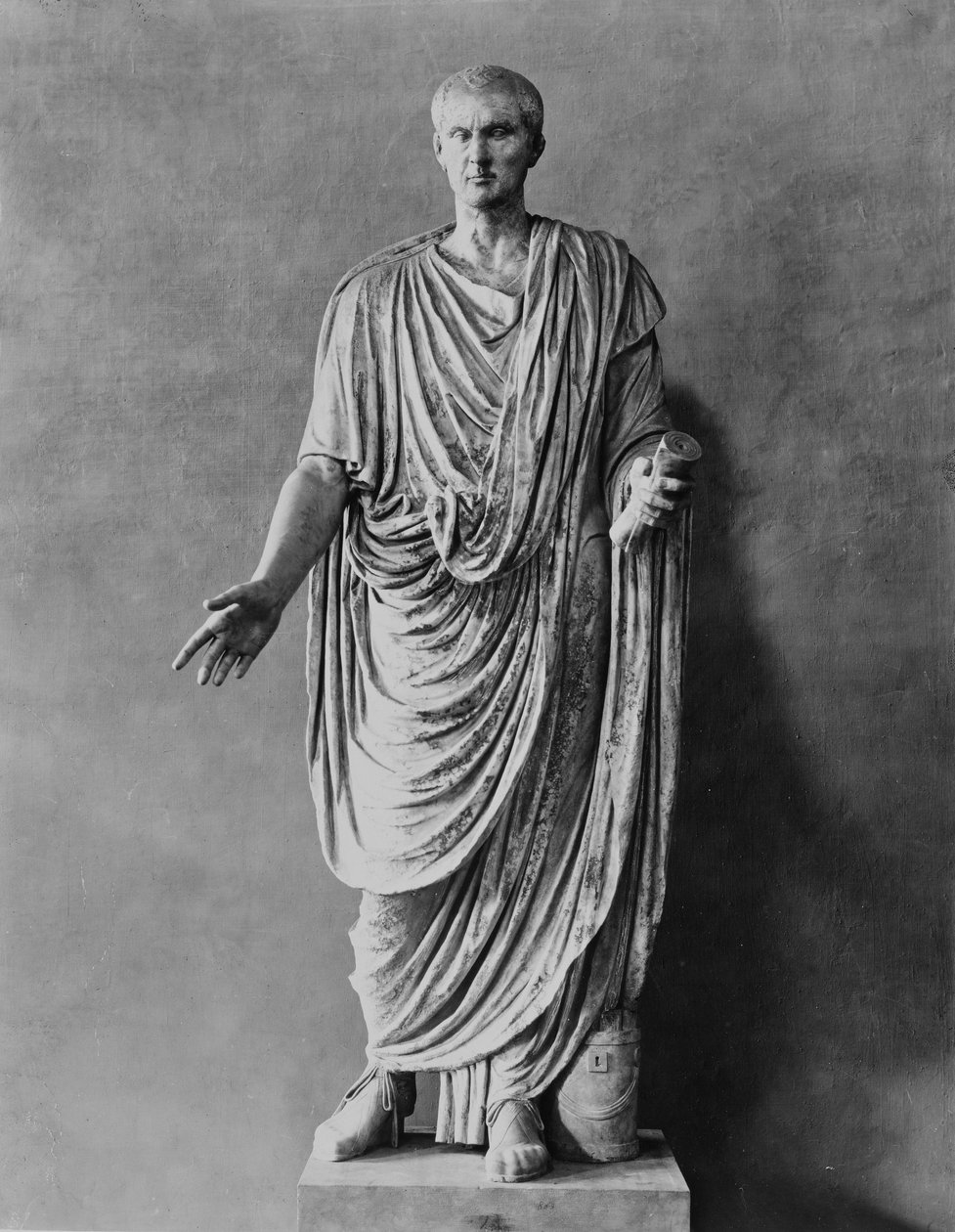 Cato the Elder (234-149 aC) em uma toga de Roman Roman