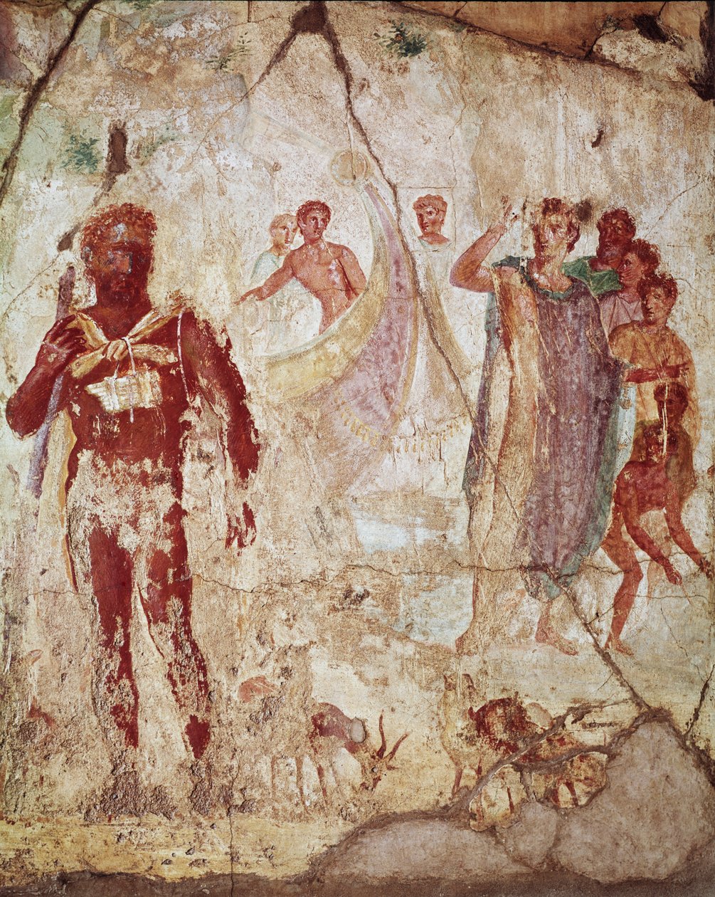 Polifemo e Enéias, Pompéia, século I aC - século I dC de Roman Roman