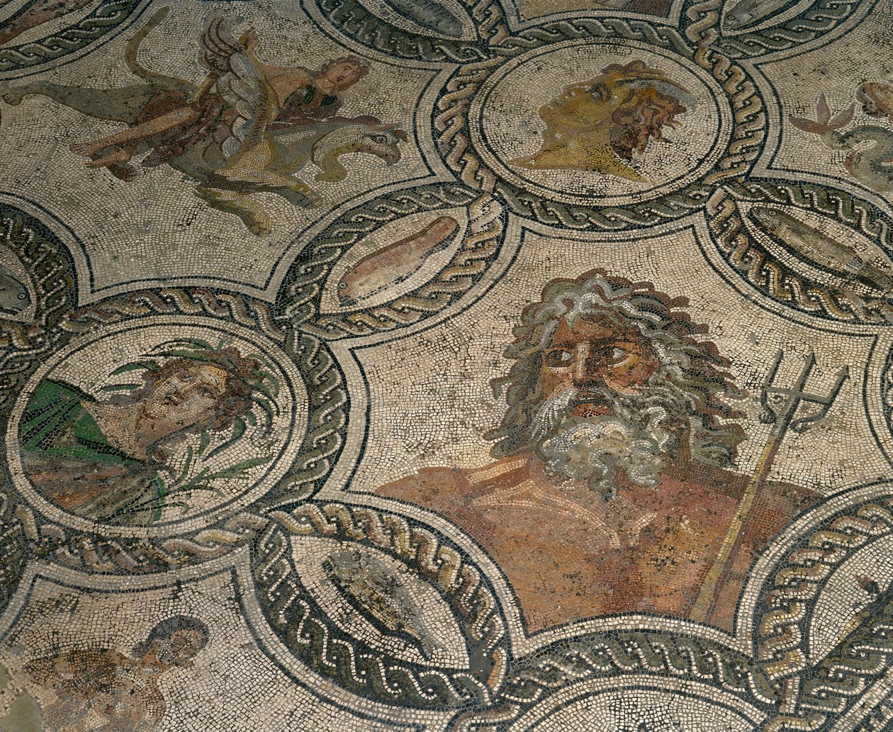 As Estações (detalhe), mosaico policromado de Roman Roman