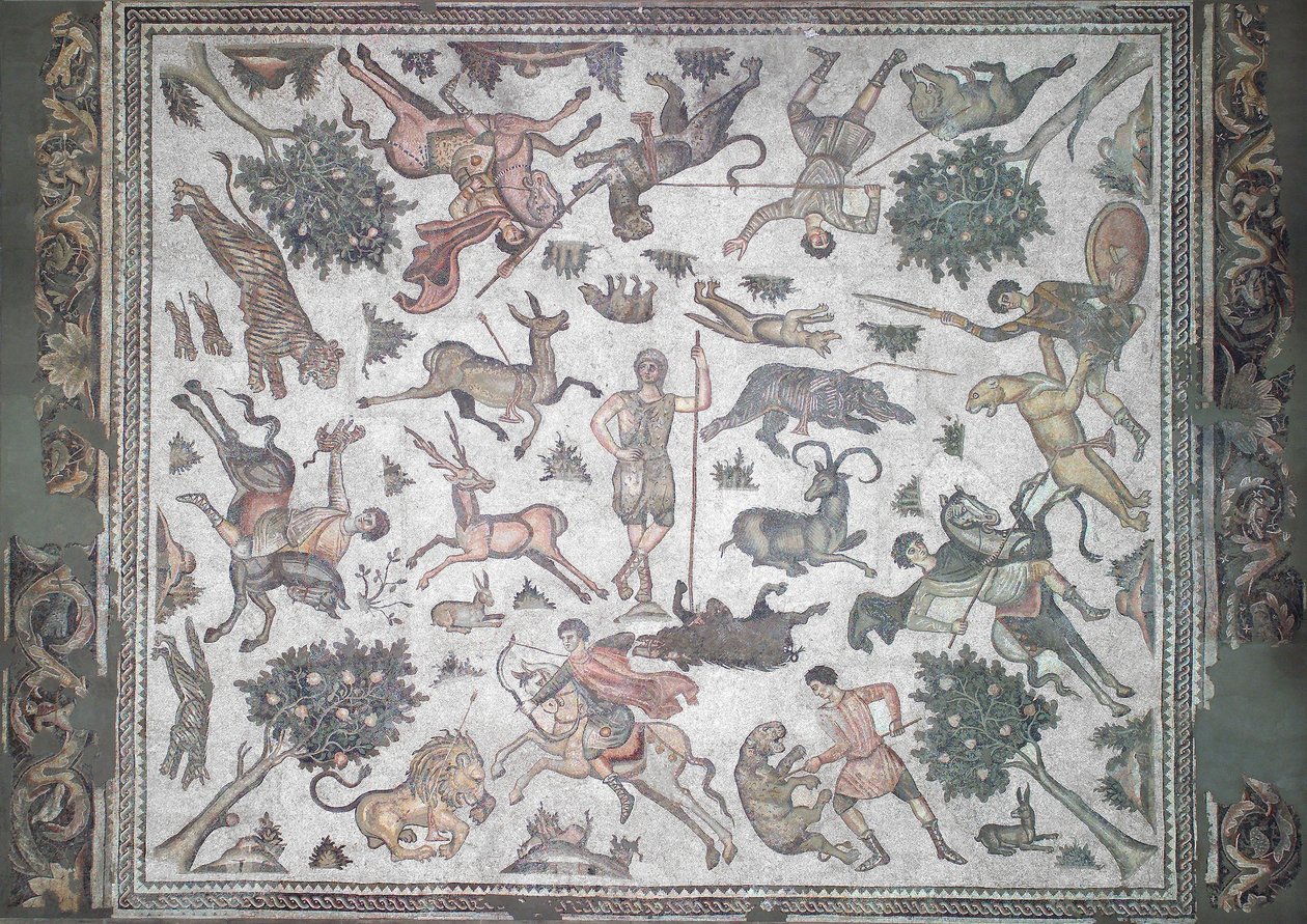 Cena de caça a Worcester (mosaico) de Roman Roman