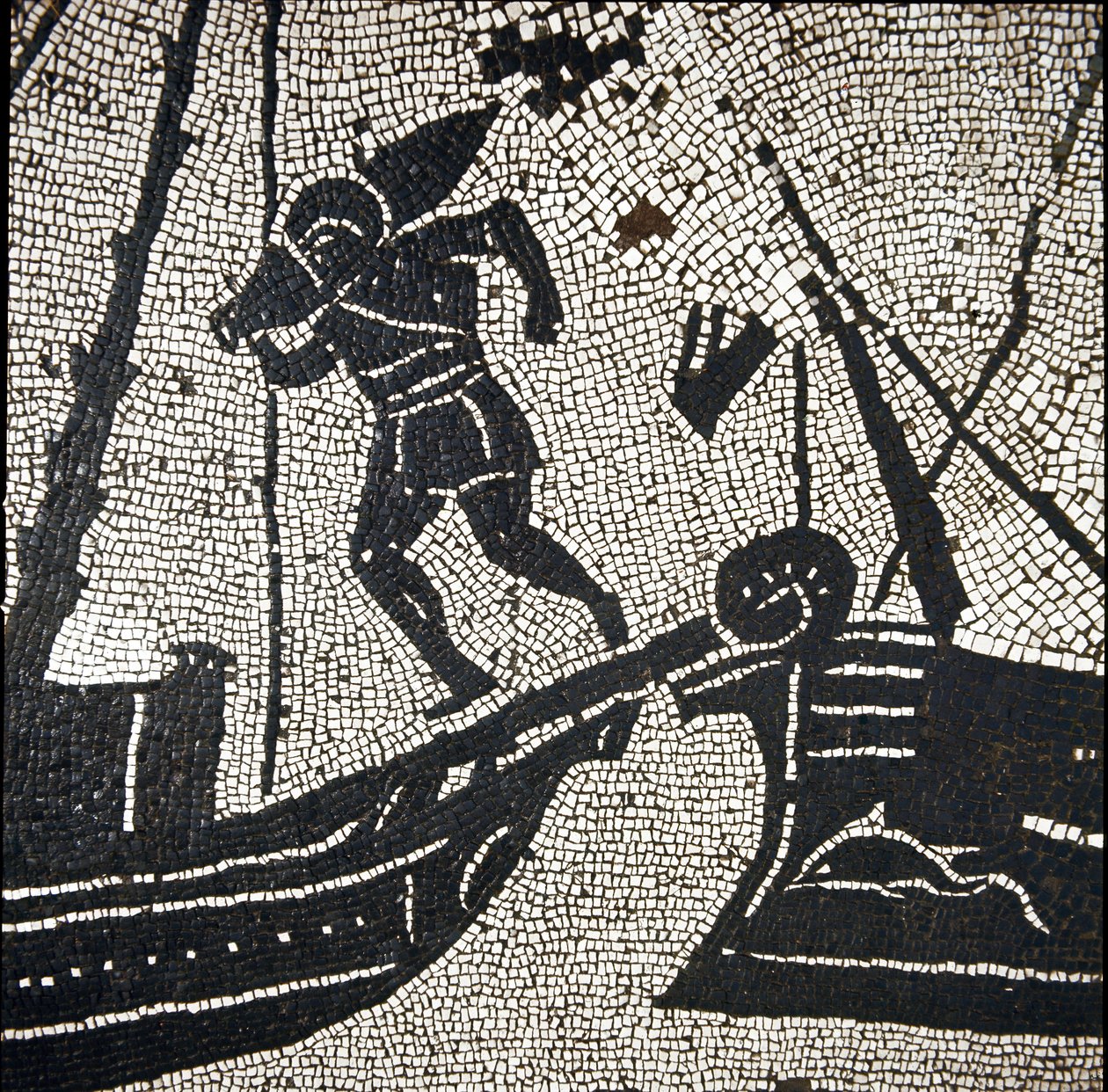 Um navio de Cagliari retornando ao porto de Ostia (mosaico de Roman