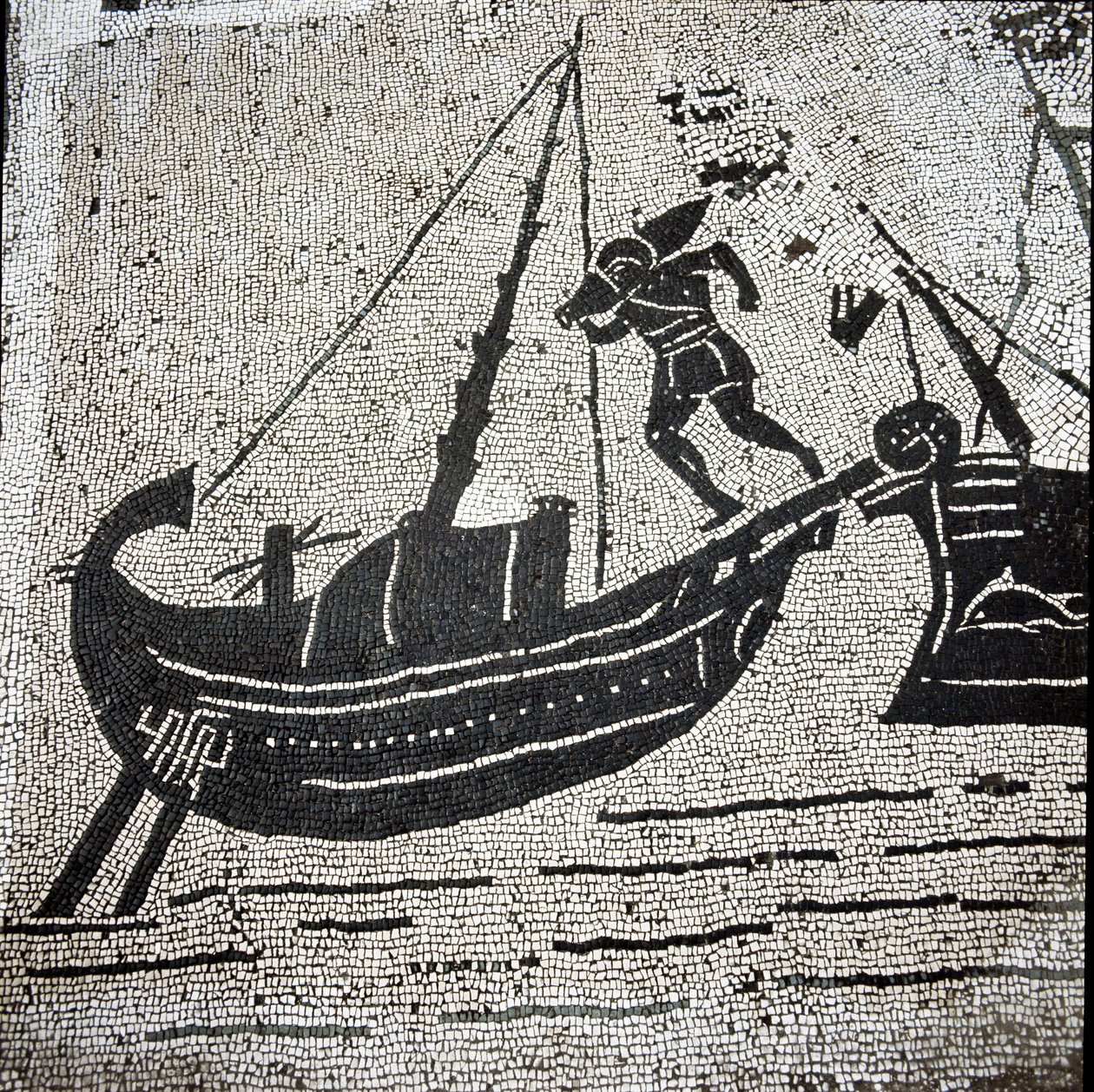 Um navio de Cagliari retornando ao porto de Ostia (mosaico de Roman