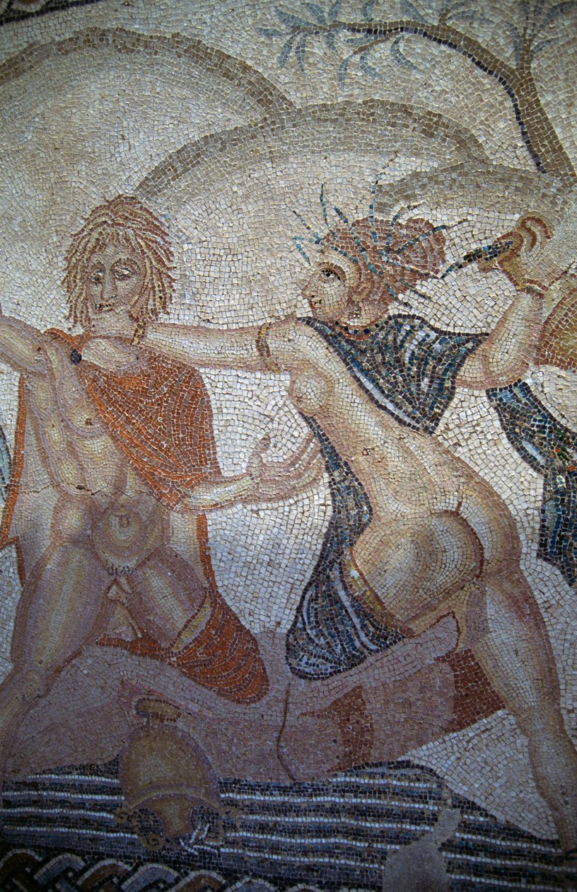 Rapto de Hylas por Ninfas, mosaico na Casa de Vénus na cidade romana de Volubilis (Lista do Património Mundial da UNESCO) de Roman