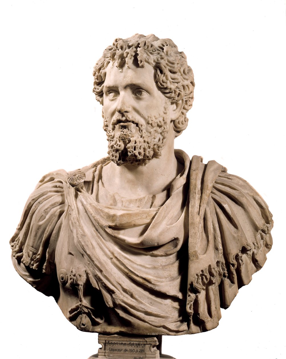 Arte Roma: Busto do Imperador Romano Septime Severe (Imperador 193 - 211 AD). Paris, Musee Du Louvre de Roman