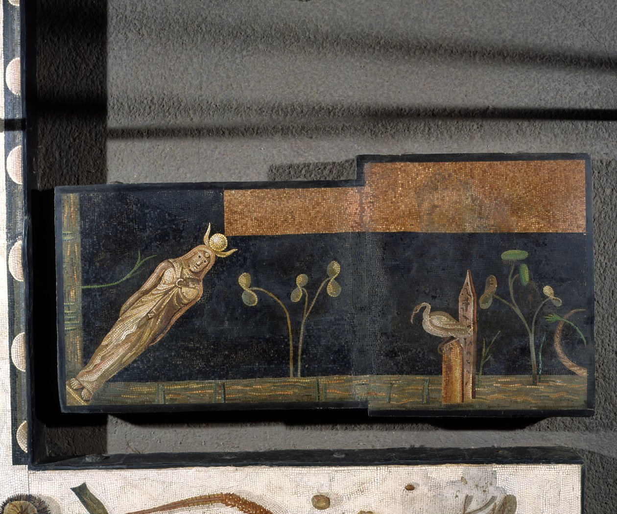 "Asarotos" (Floor unswept) Fragmentos de mosaico assinado por Harakliton de Roma, século II d.C., Roma de Roman