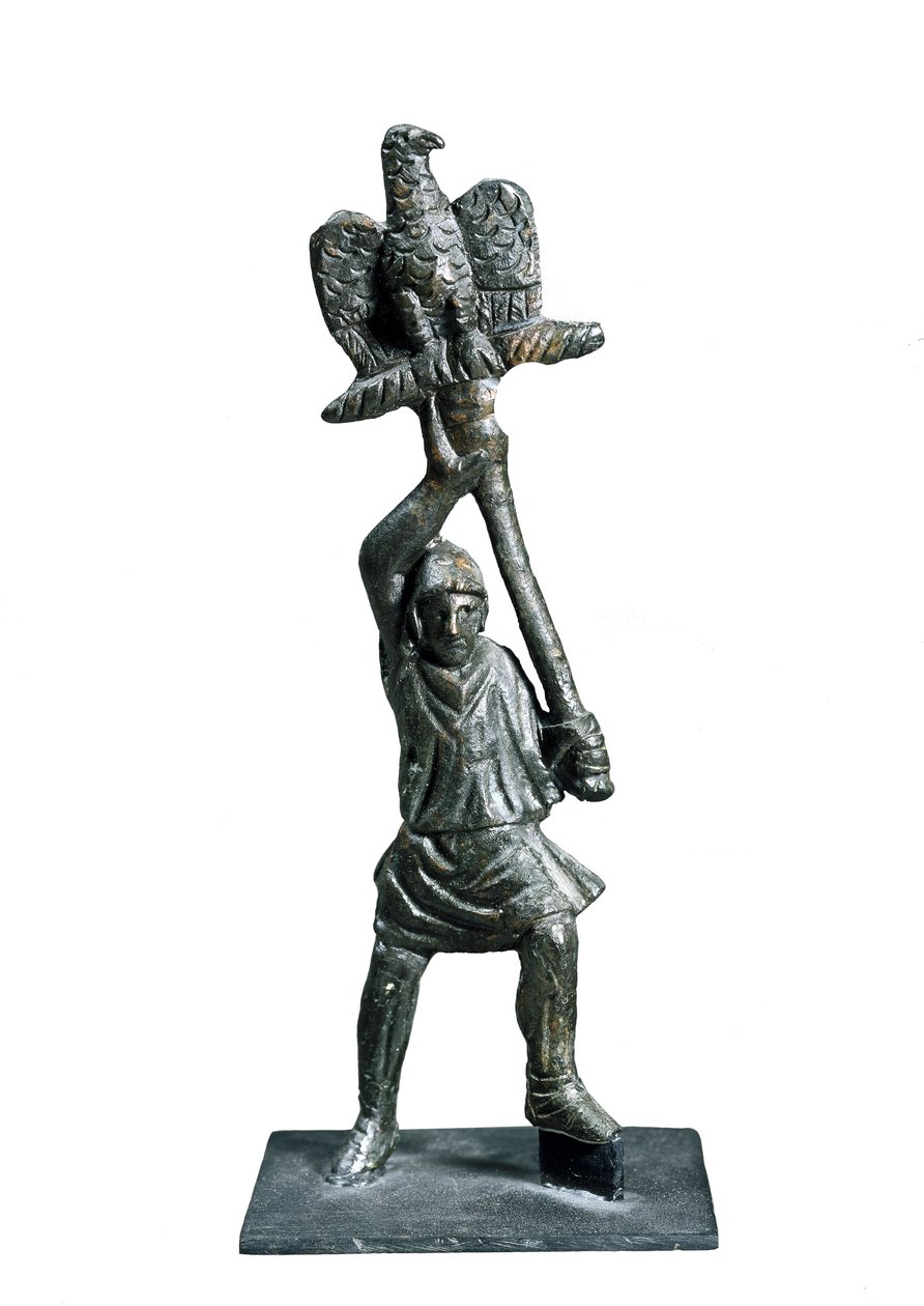 Estatueta de bronze representando o portador padrão, de Alba Fucens (região de Abruzzo, Itália) de Roman