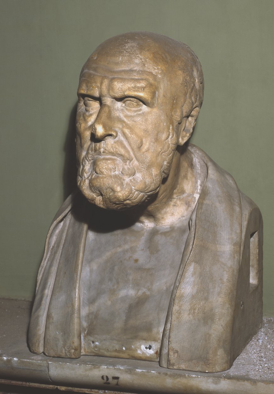 Busto de Chrysippus de Soli, cópia romana do original helenístico (mármore) de Roman