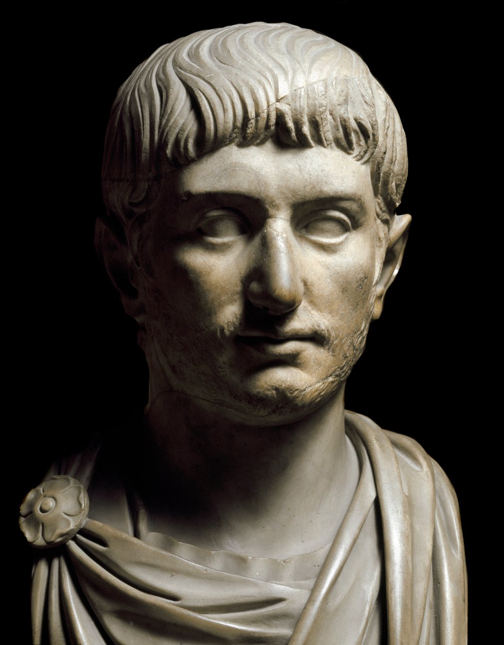 Busto do Imperador Gallienus, século III (escultura de mármore) de Roman
