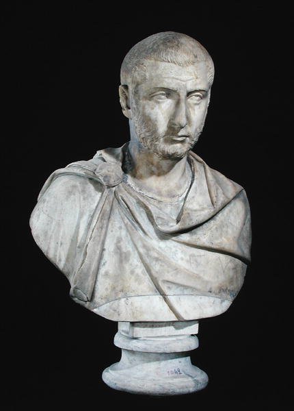 Busto do Imperador Gallineus (c.213-268) (mármore) de Roman