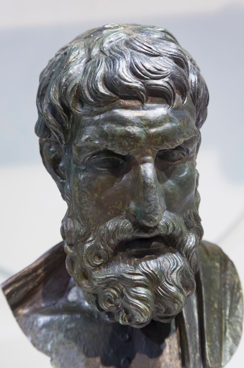 Busto de Epicurus (bronze) de Roman
