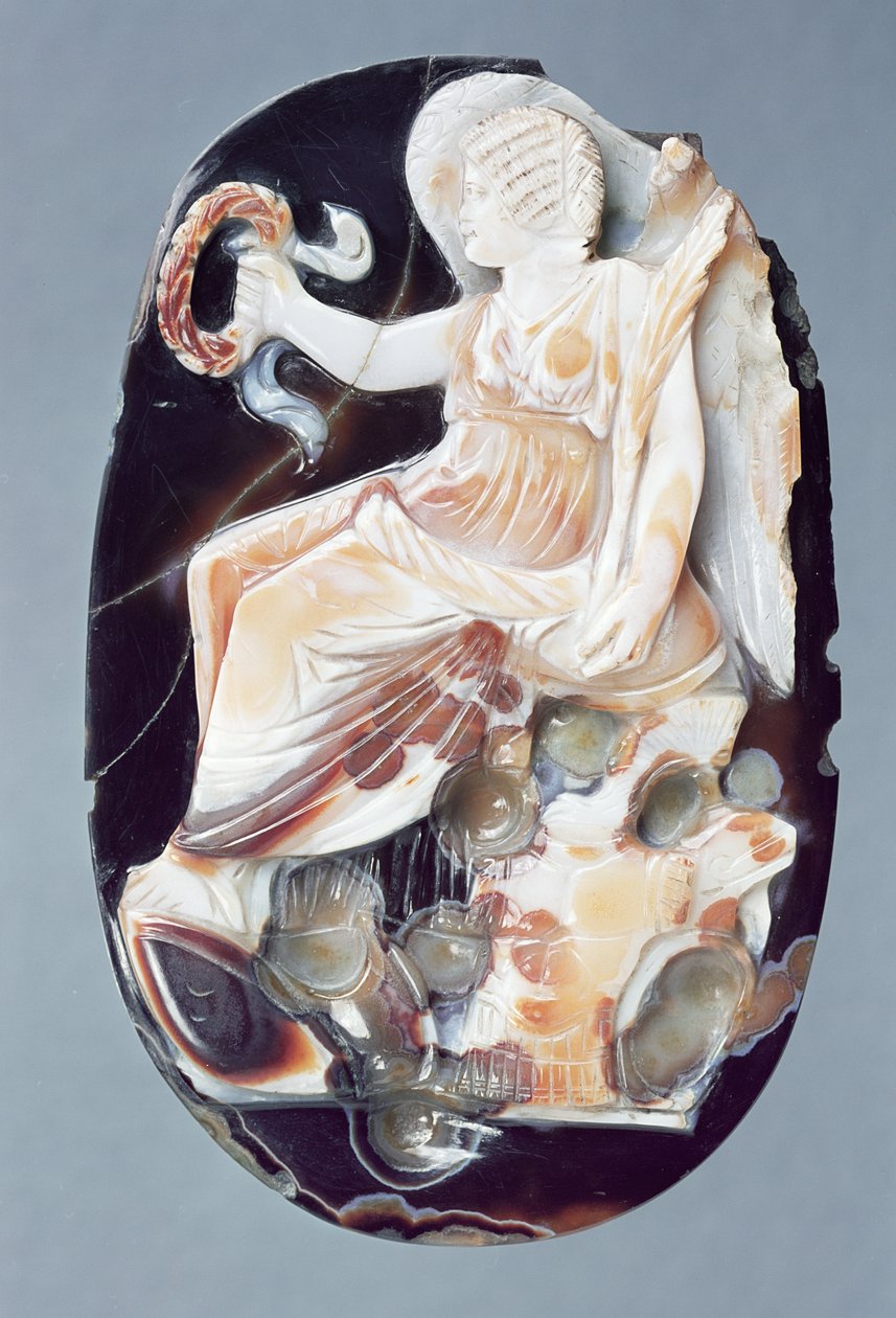 Cameo representando Julia Domna como Victory, c.200 AD (sardonyx) de Roman