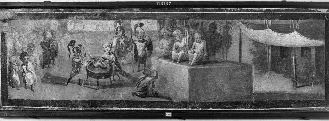 Caricatura do julgamento de Salomão, de Pompeia, casa do doutor de Roman