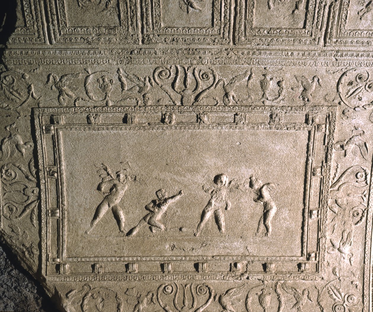 Decoração de teto do Cryptoportico de Nero, Monte Palatino, Roma (estuque) de Roman