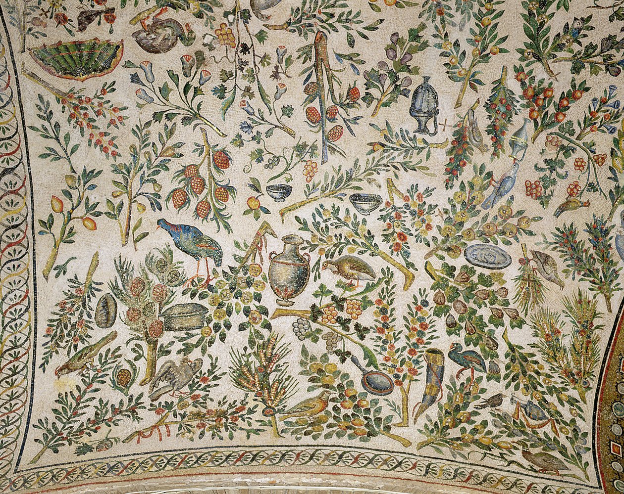 Decoração de teto com flores e pássaros de Roman