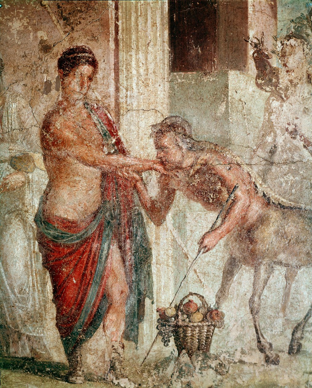 Centauro durante casamento de Pelops e Hippodamia (fresco de Roman