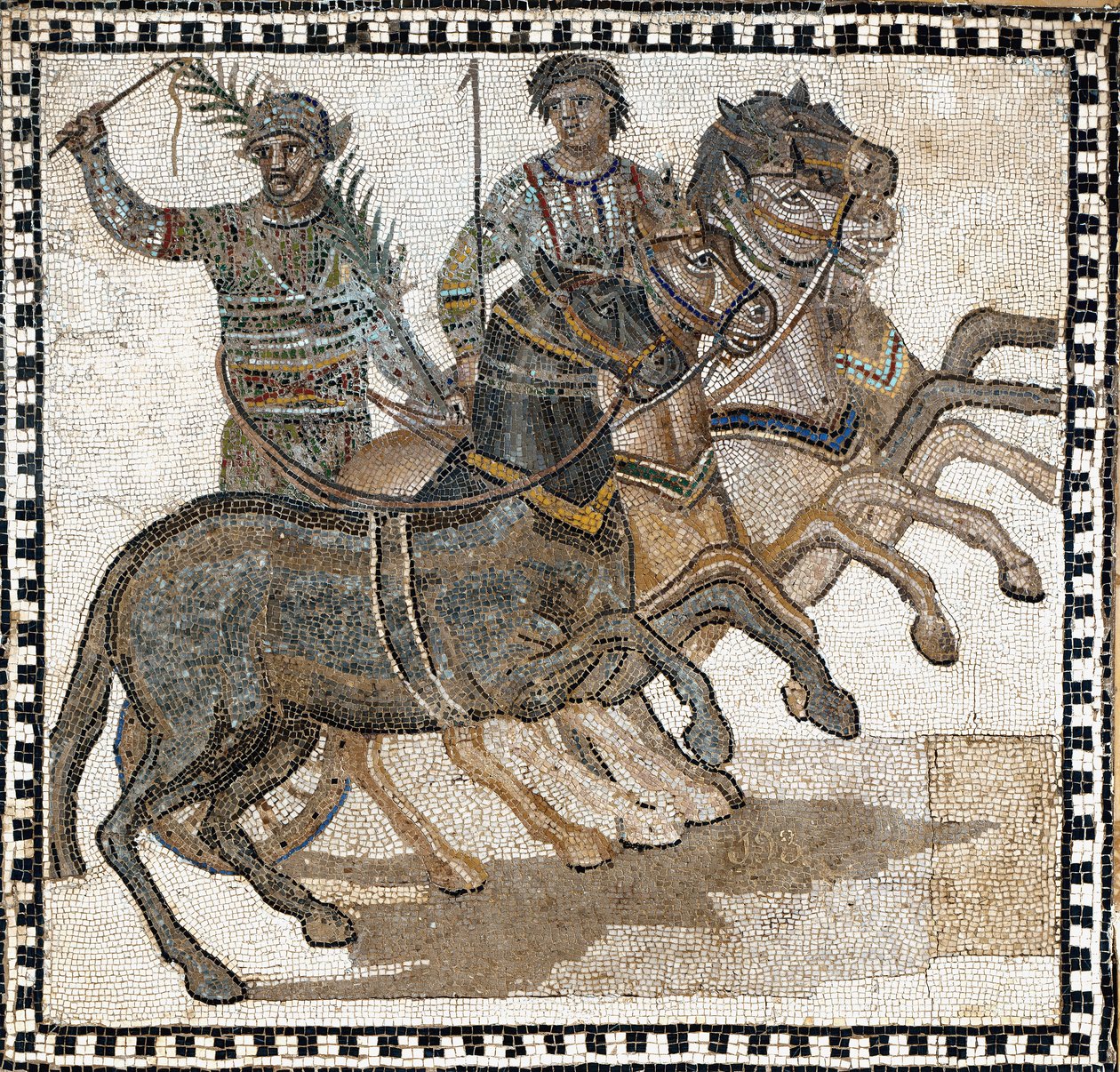 Cena de circo na Roma antiga. Mosaico, século III de Roman