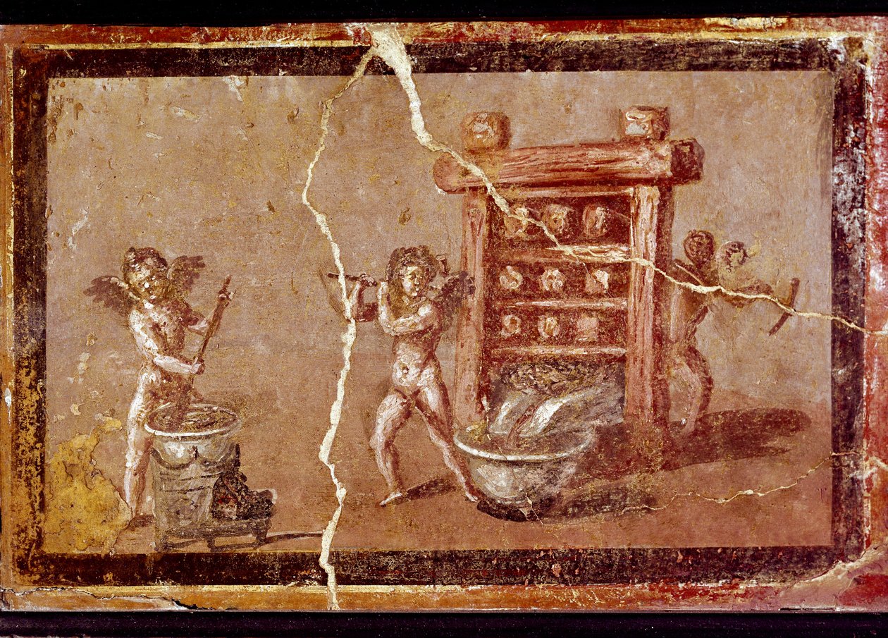 Cupidos trabalhando (fresco de Roman