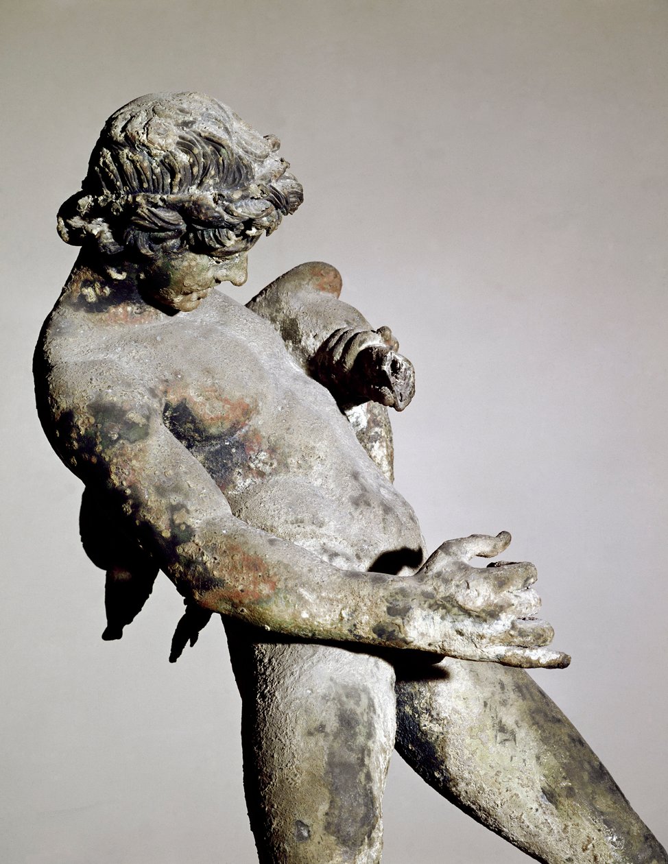 Detalhe de um fauno (escultura de bronze de Roman