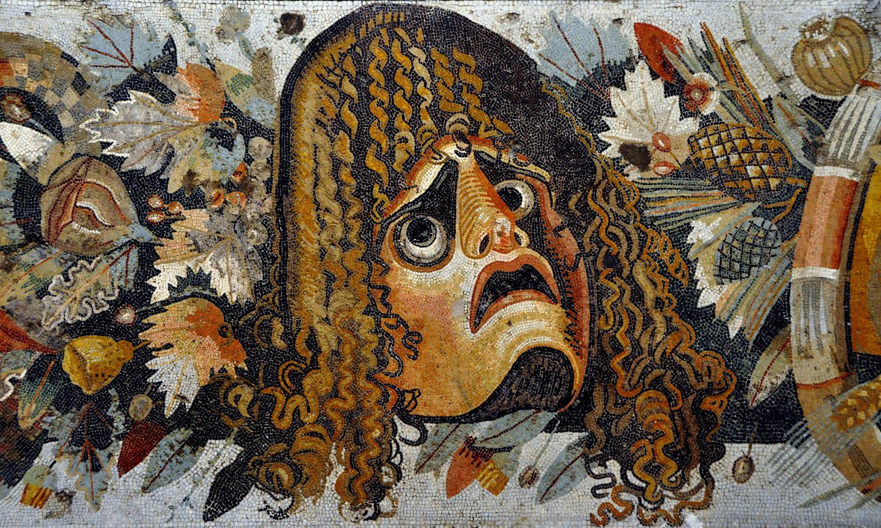 Detalhe de um friso de mosaico de Roman