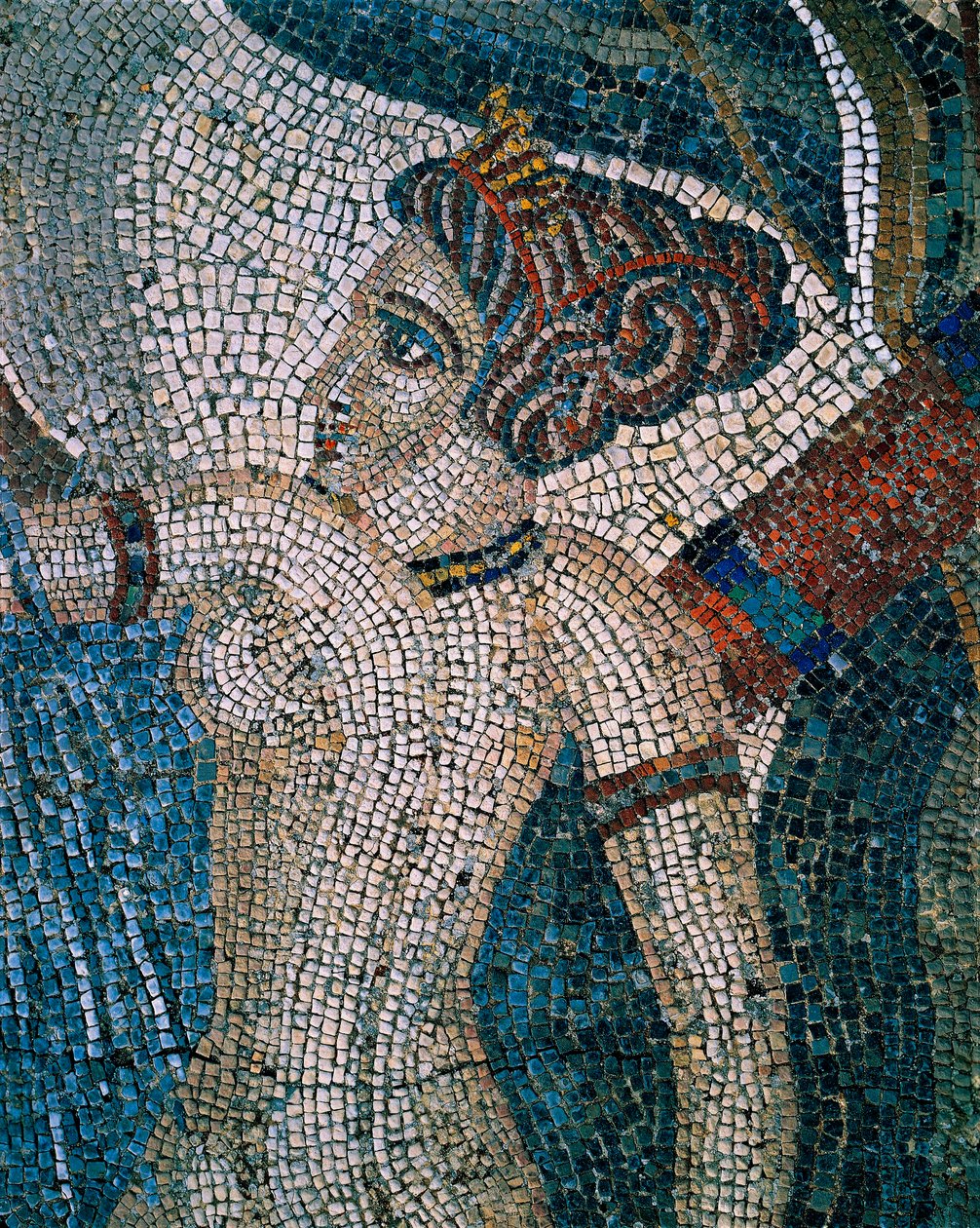 Diana a banhar-se, século II-III (mosaico) de Roman