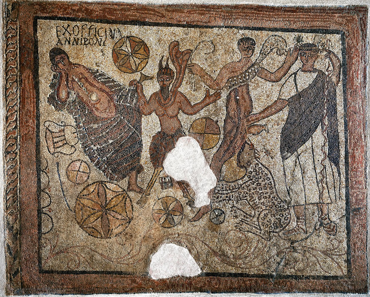 Dionísio e Ariadne - Mosaico, século IV de Roman