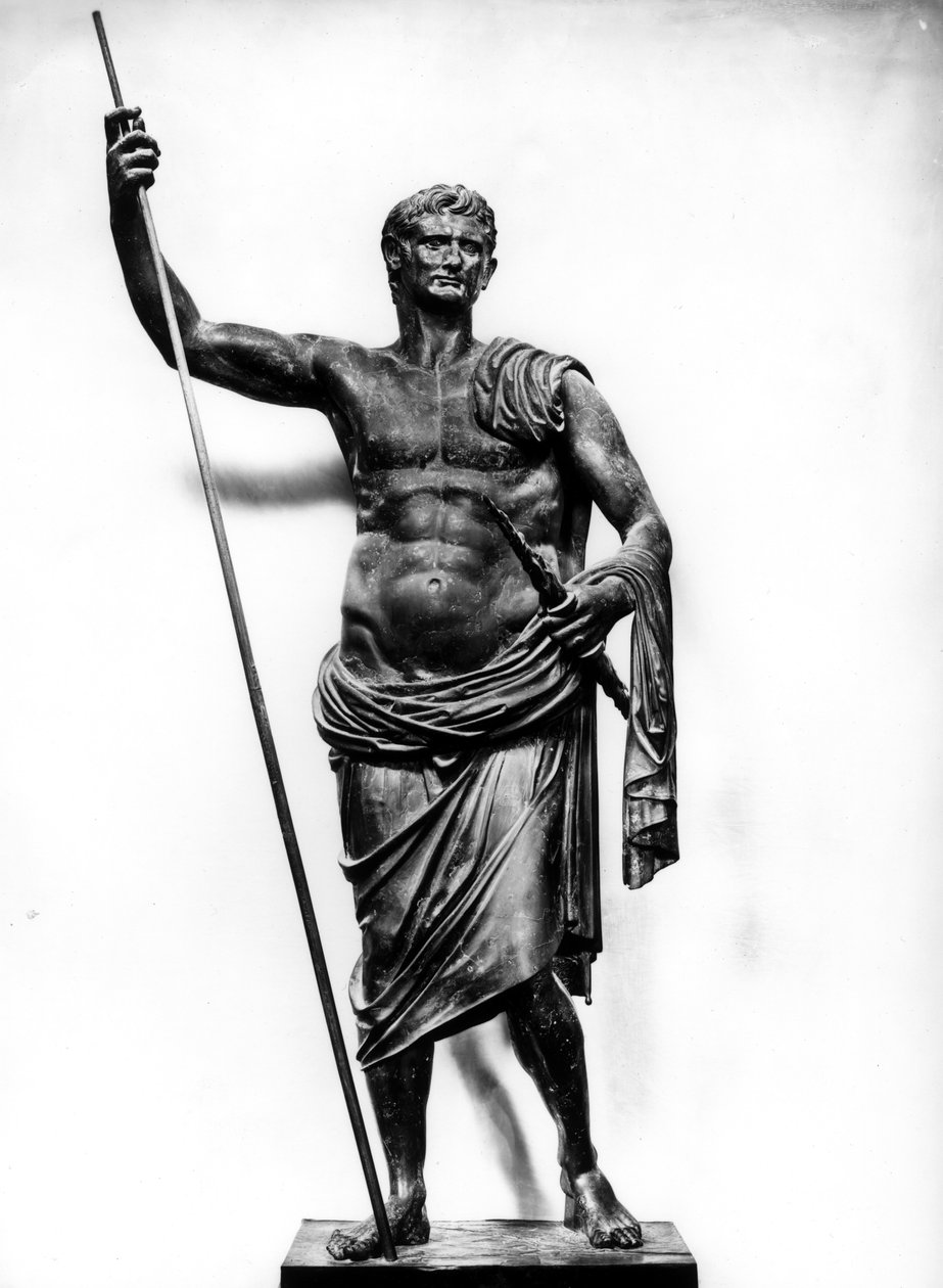 Imperador Augustus segurando um cetro e raio, de Herculano de Roman