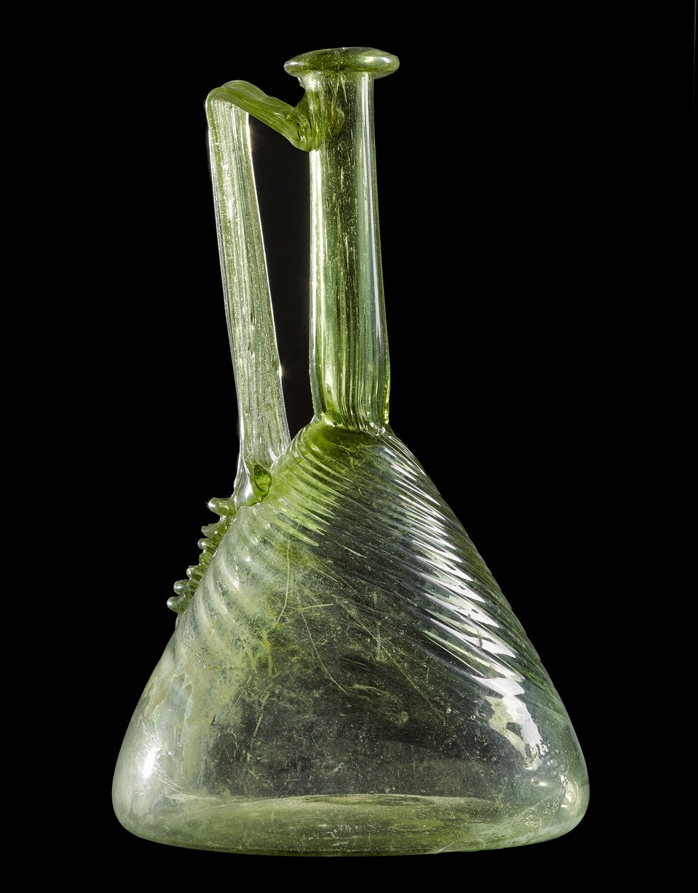 Flagon, de Brackenbraes, Turriff, Aberdeenshire (vidro verde soprado) de Roman