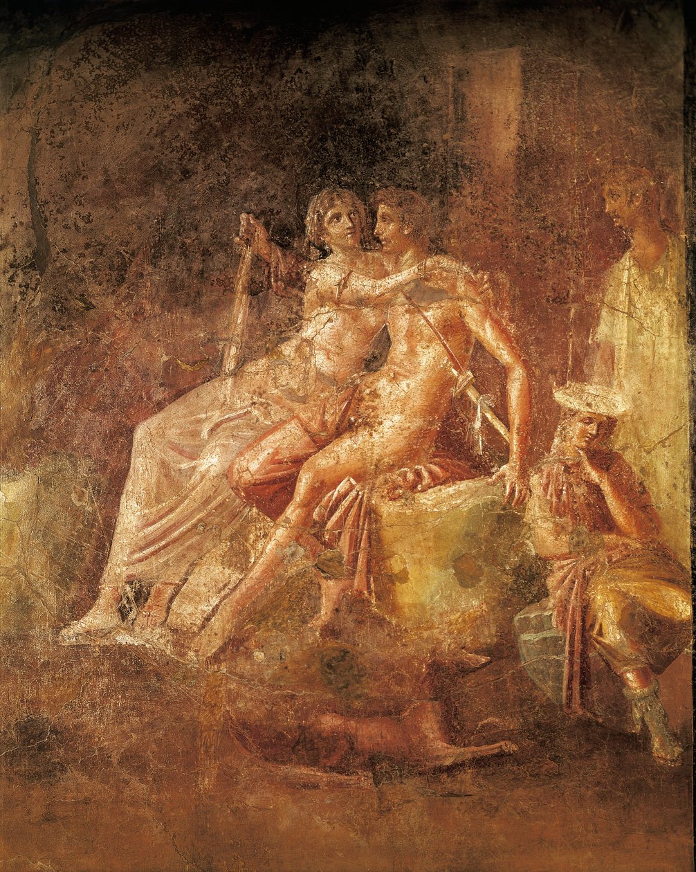 Fresco representando Ares e Afrodite, Casa do Citarrista, Pompéia, Itália (mosaico) de Roman