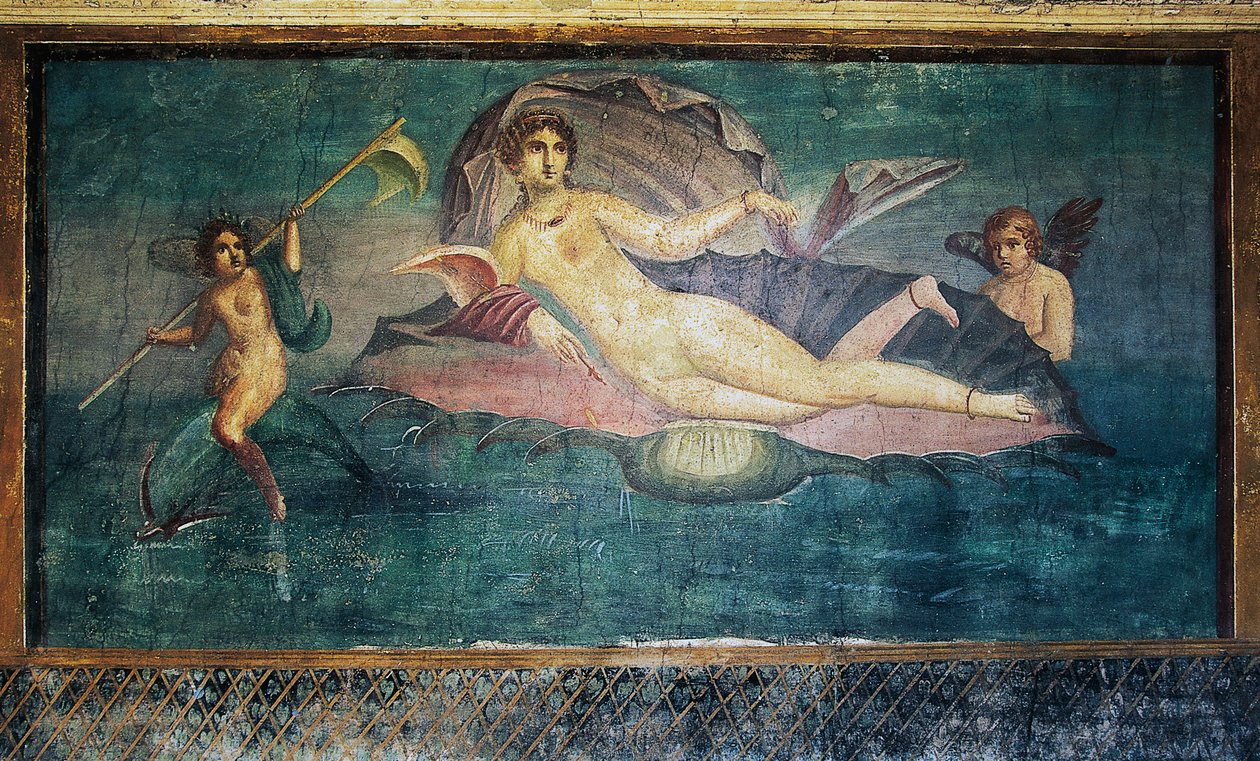 Fresco representando Vénus, Casa de Vénus em Concha, Pompeia (Lista do Património Mundial da Unesco) de Roman