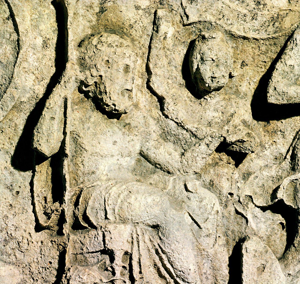 Friso representando o rei Príamo e Hécuba (detalhe) de Roman