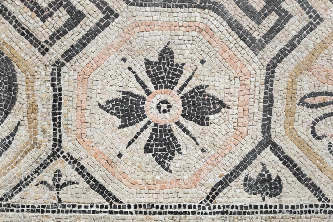 Padrão geométrico da cúpula da Via San Rocchino, século II d.C. (mosaico) de Roman