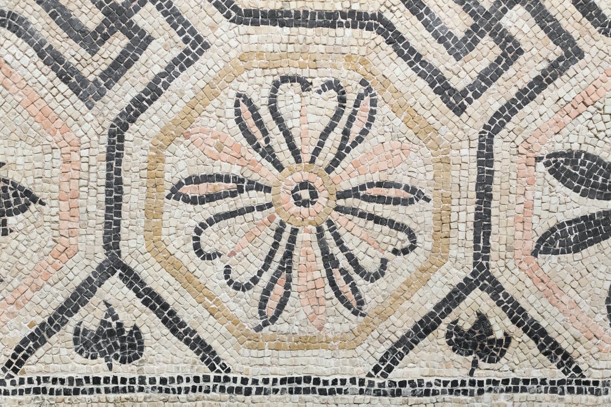 Padrão geométrico da cúpula da Via San Rocchino, século II d.C. (mosaico) de Roman