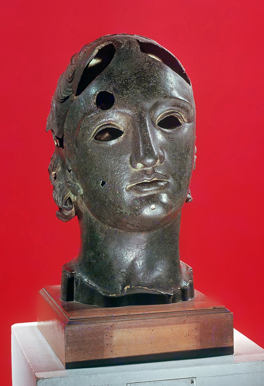 Chefe de Apolo, de Nimes, primeiro e segundo séculos (bronze) de Roman