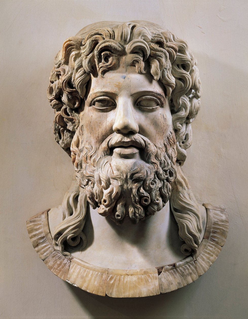 Cabeça de Asclepius ou Zeus (mármore) de Roman