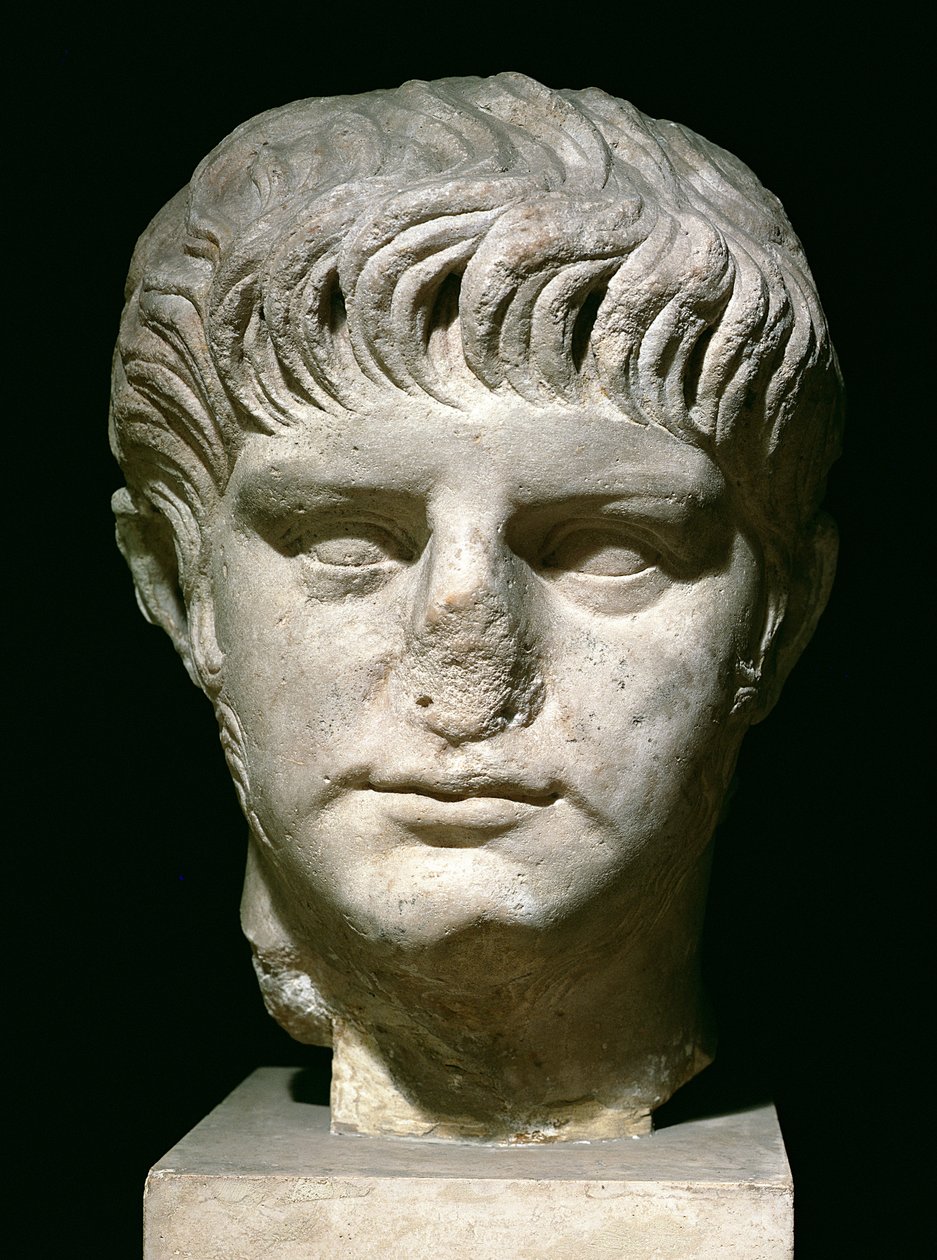 Chefe do Nero (37-68 dC) (mármore) de Roman
