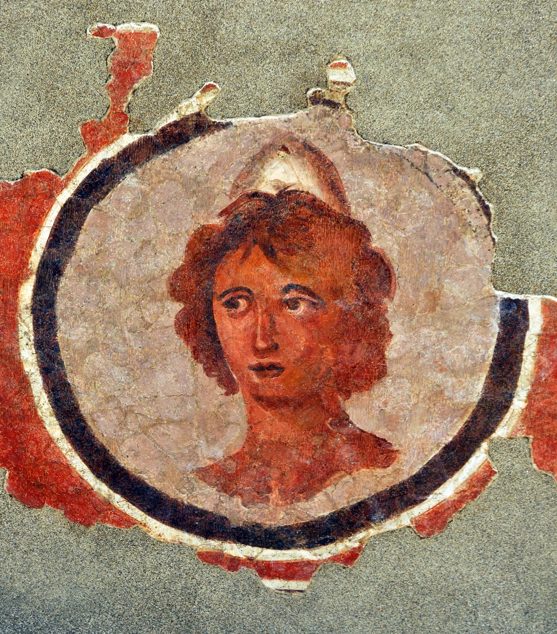 Cabeça de um jovem, cerca de 130-140 (fresco) de Roman