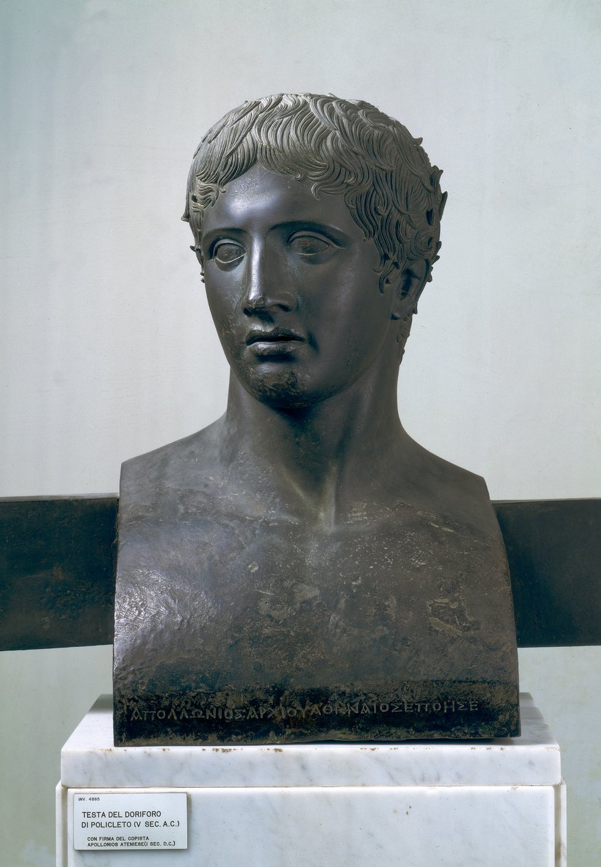Cabeça dos Doryphoros, depois dos Polykleitos (bronze) de Roman