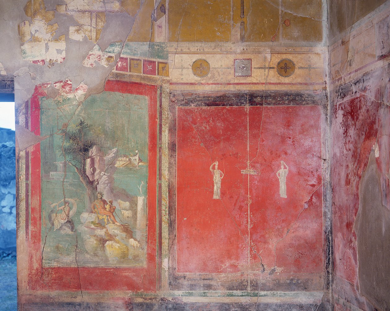 Hércules no jardim das Hespérides, da Casa do Sacerdote Amandus, c.15 aC-50 dC de Roman