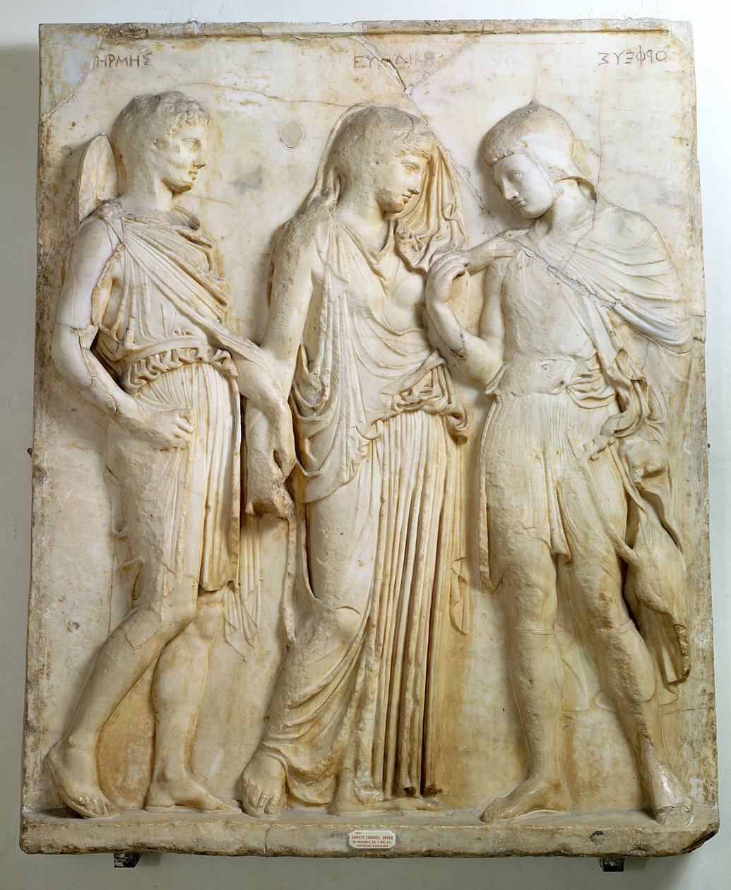 Hermes, Orfeu e Eurídice, alívio, cópia romana de um original grego do século V aC (mármore) de Roman