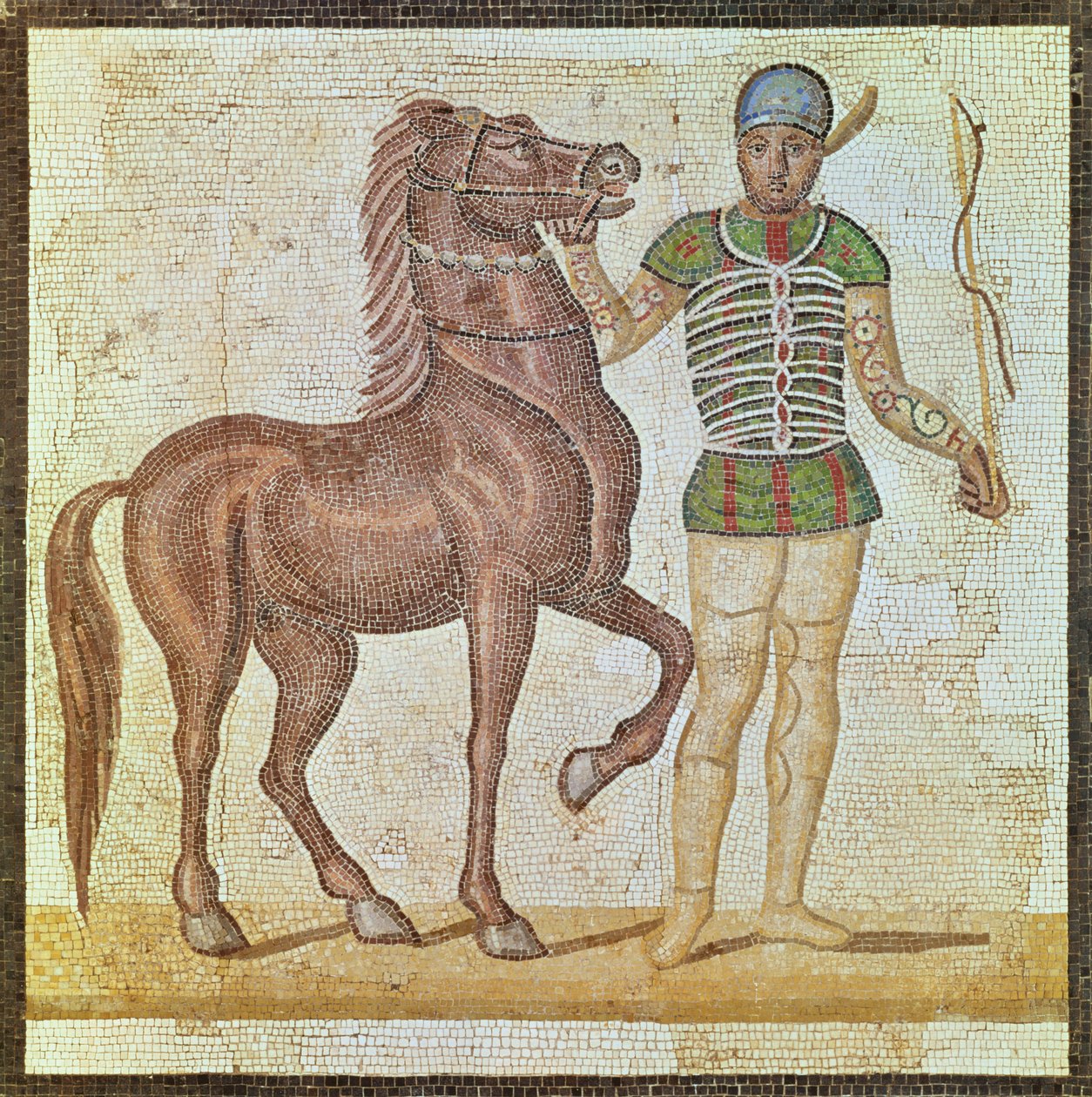 Cavaleiro em cores de corrida (mosaico) de Roman