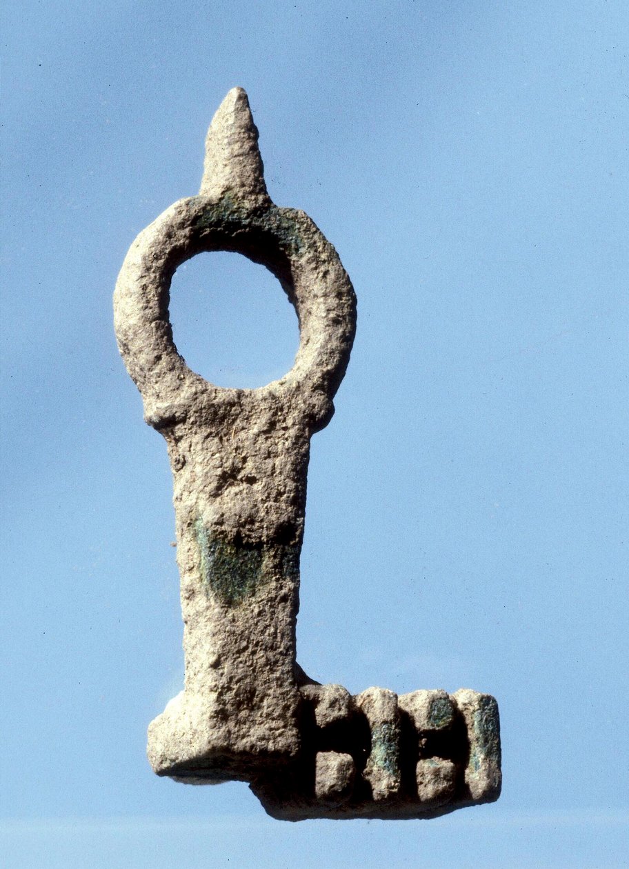 Chave da porta da casa encontrada nas escavações de Tibério, período romano - início do período bizantino de Roman