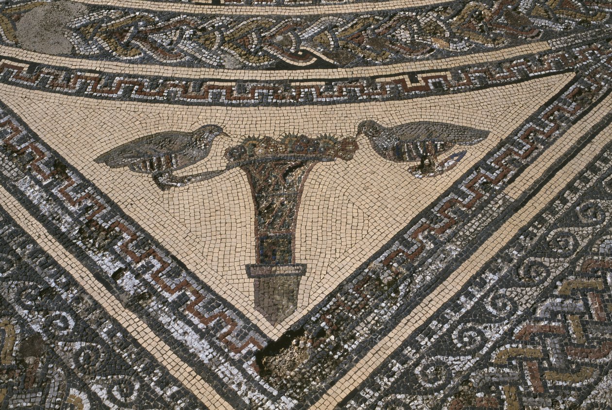 Casa, de, orfeu, orfeu, cercado, por, animais selvagens, detalhe, (mosaic) de Roman