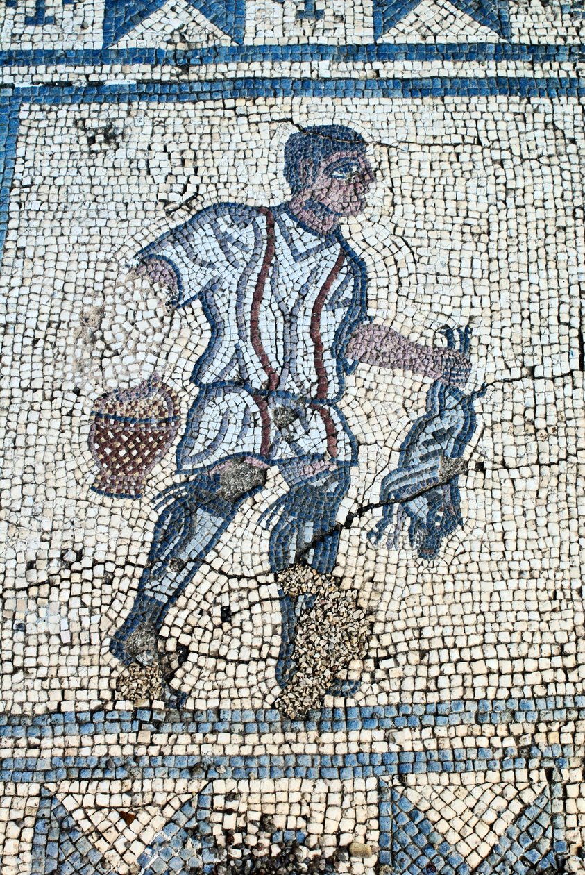 Caçador no jardim romano (mosaico) de Roman