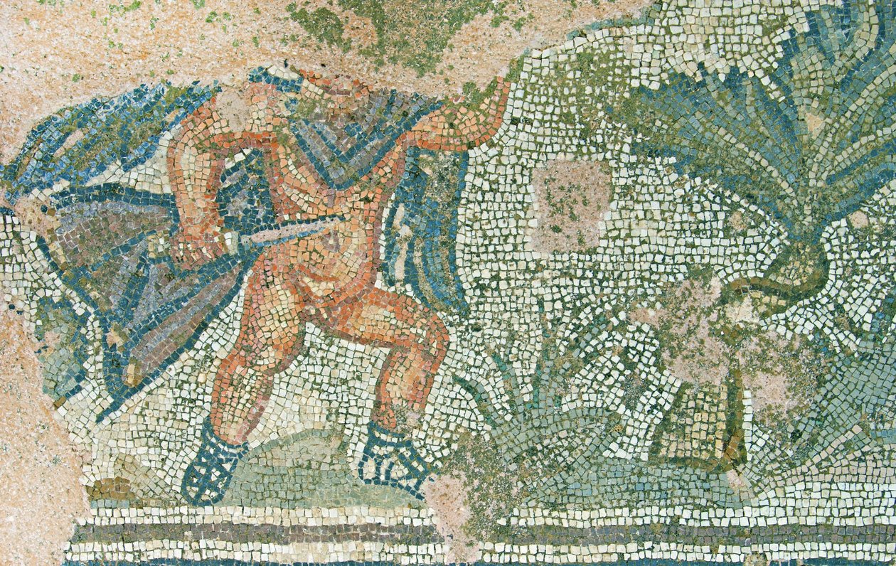 Cena de caça, casa de Dionísio, Paphos, Chipre (mosaico) de Roman
