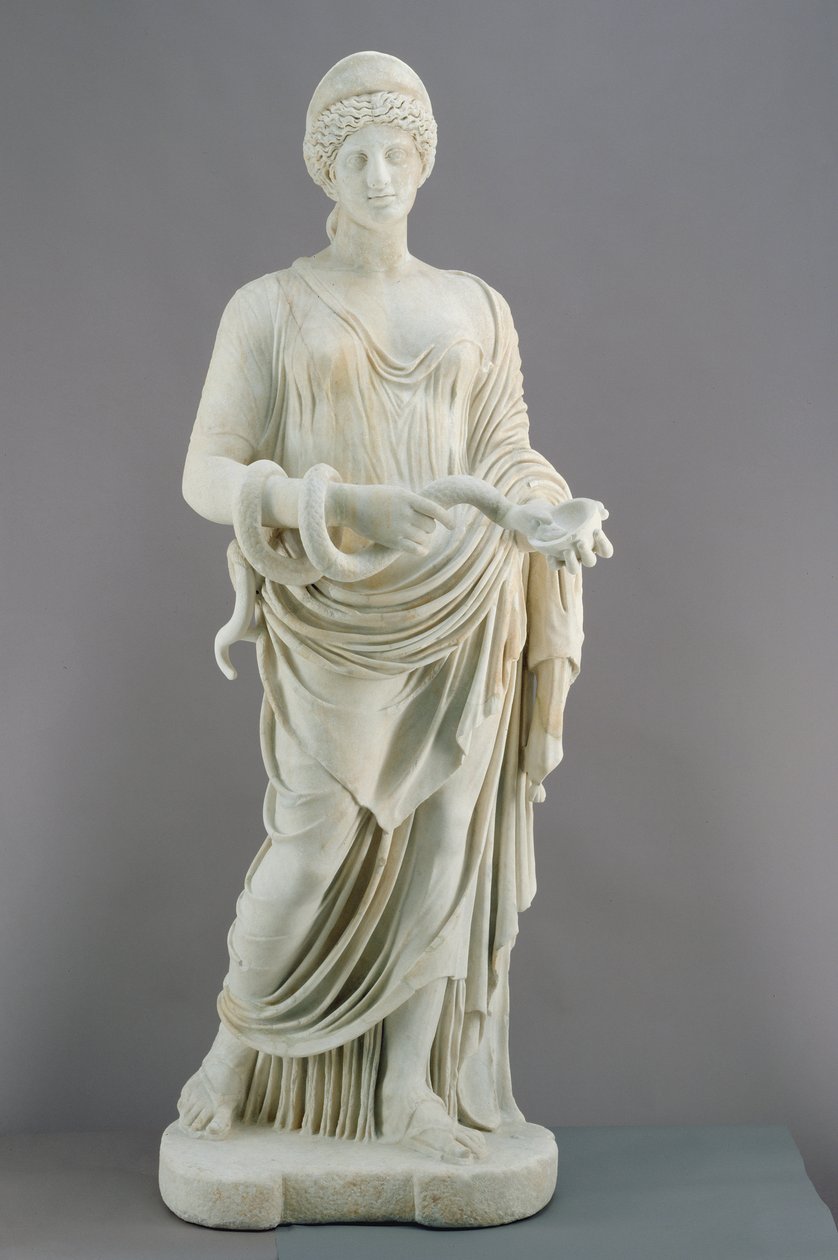 Hygieia, c.170 d.C. (mármore) de Roman