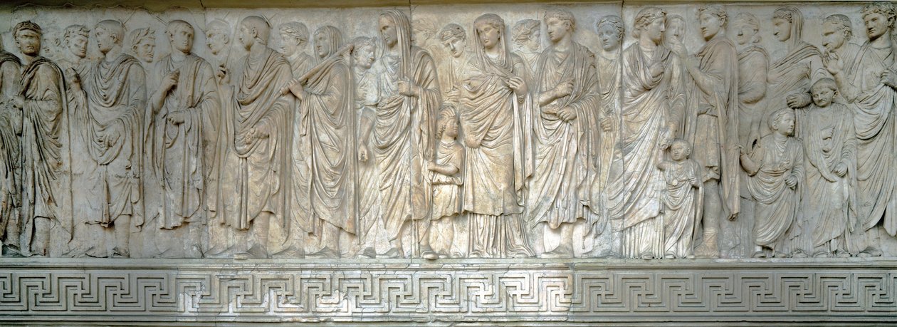 Procissão dos corretores imperiais do Imperador Augusto - Friso em mármore de Roman