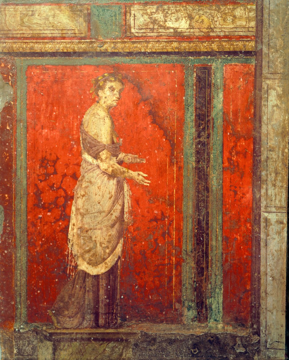 Ritos de iniciação ao culto de Dionísio, afresco da Villa Dei Mysteri de Roman