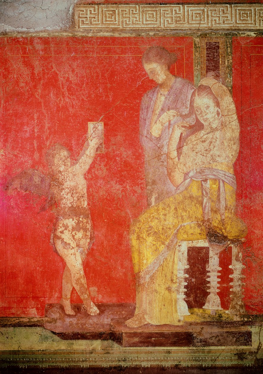 Ritos de iniciação ao culto de Dionísio, fresco da Villa Dei Mysteri de Roman